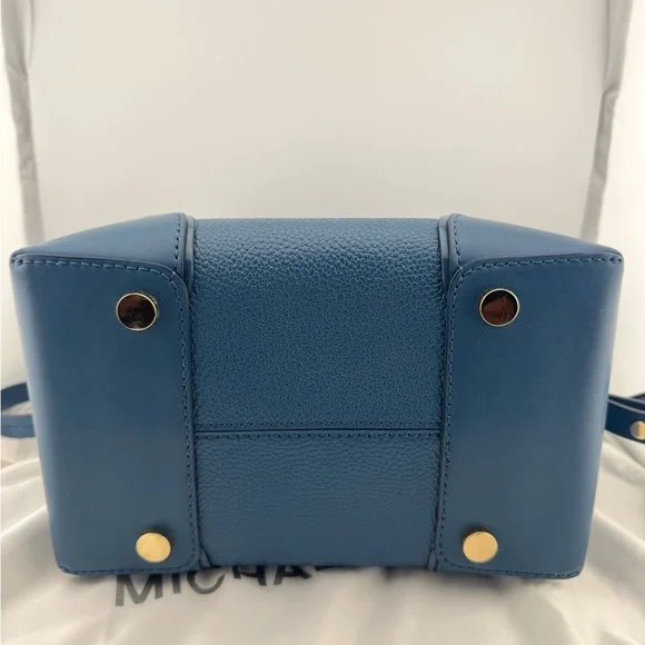 Michael‎ Kors Mercer Gallery Convertible Blue Leather Bucket Bag